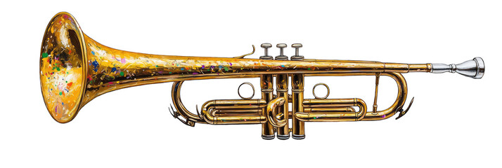 Fototapeta premium Golden trumpet, detailed design