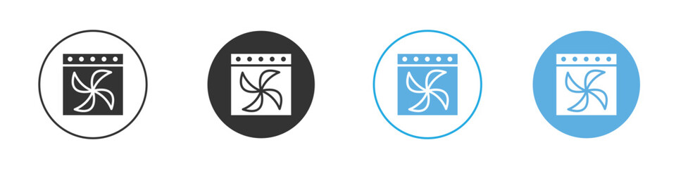 Convection turbofan stove icon Logo Template Design set