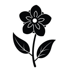 Black Forget-Me-Not Silhouette – Minimal Floral Vector Illustration