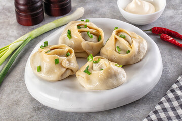 Uzbek cuisine - staffed Manti with meat
