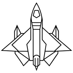 figter jet line art vector