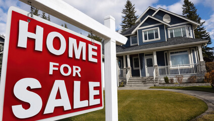 home for sale board out of home