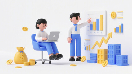 Obraz premium business people with chart