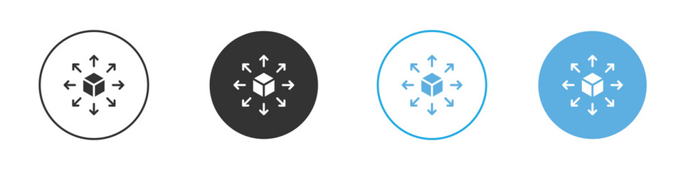 Distribution box icon Logo Template Design set