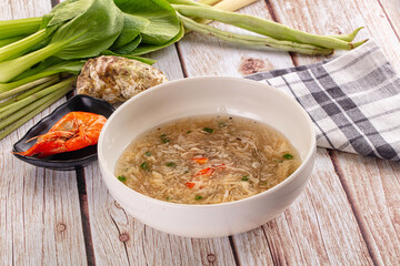 Asian soup with crab and prawn
