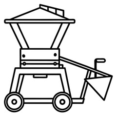 Winnowing Machine  line art vector