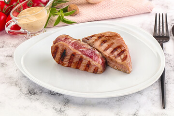 Delicous grilled tuna dish steak