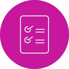 CheckList Vector Line Pink Circle Icon Design for personal and commercial use