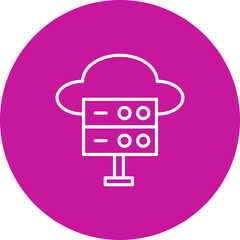 Hosting Vector Line Pink Circle Icon Design for personal and commercial use