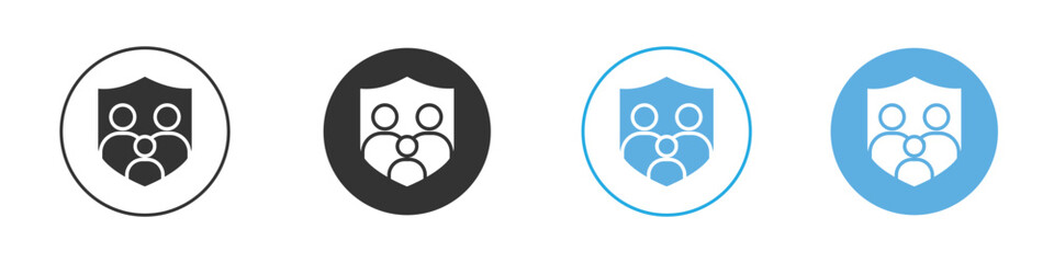 Family insurance icon Logo Template Design set