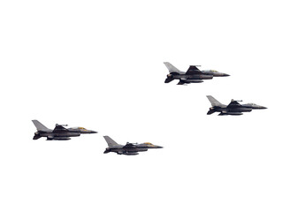 Fighter jet fighter isolated on a white background.