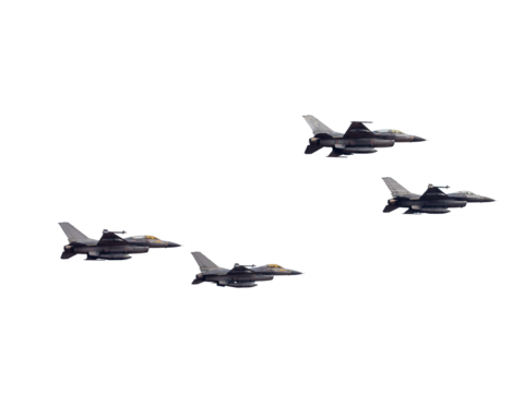 Fighter jet fighter isolated on a white background.