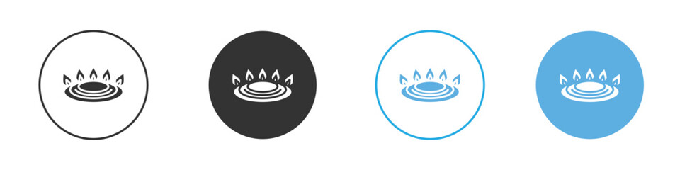 Fire burner icon Logo Template Design set