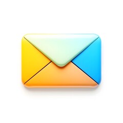 3D Colorful envelope isolated on a white background for sending messages