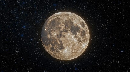 Full moon bathed in starlight