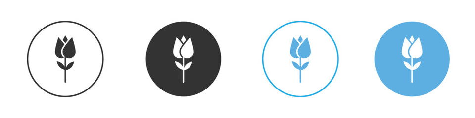 Flower tulip icon Logo Template Design set