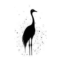 Ostrich silhouette vector