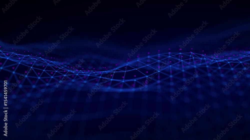 Aufkleber dynamic blue wave of particles and lines. abstract futuristic background. big data visualization. 3d