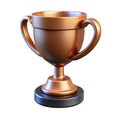 Bronze trophy cup award isolated on transparent background