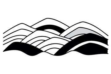 Abstract black and white mountain range illustration