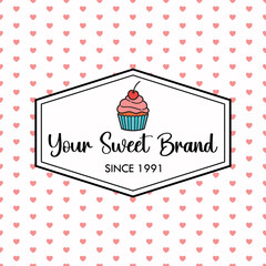 Bakery background capcake vector