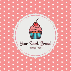 Bakery background capcake vector