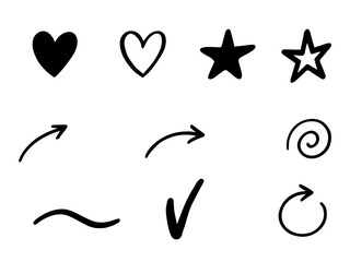 Hand Drawn Doodle Shape Elements Set