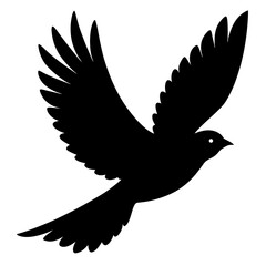Flying Bird Silhouette – Black Raven or Crow in Flight