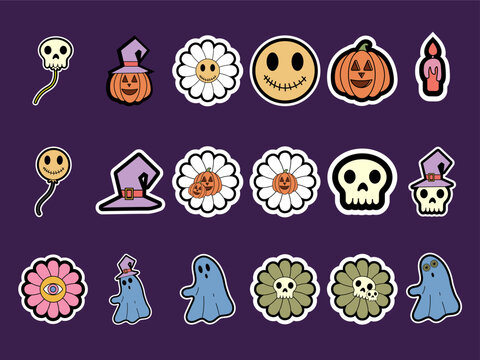 Spooky Cartoon Character Patch Designs