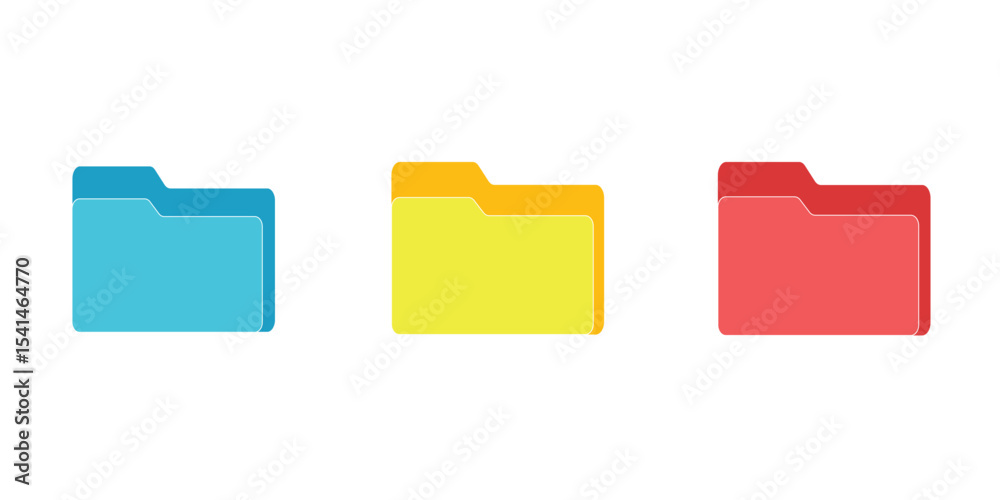 Aufkleber computer file folder icons set. colorful document folders. office folder icons with documents. folde