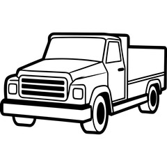 Truck line art vector