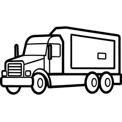 Truck line art vector