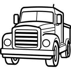 Truck line art vector