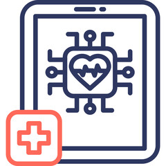 Ai Diagnosis line color icon