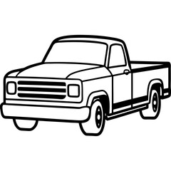 Truck line art vector