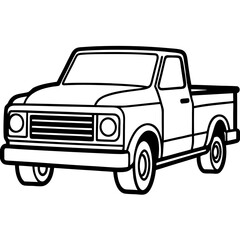 Truck line art vector