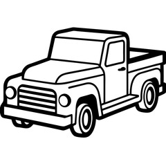 Truck line art vector