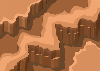 Isometric route on a rocky mountain