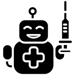Obraz premium Medical Ai glyph icon