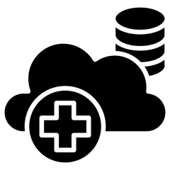 Medical Cloud Storage glyph icon
