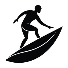 Dynamic Surfer Silhouette Riding the Wave of Summer