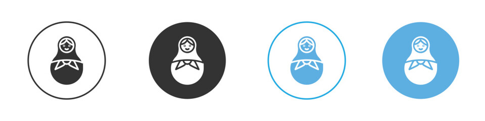 Obraz premium Nesting dolls icon Logo Template Design set