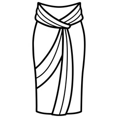 Sarong line art vector