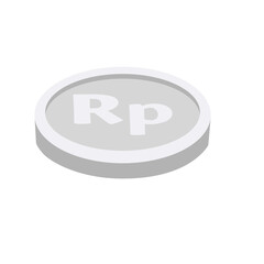 Flat illustration of a Rupiah coin featuring the 