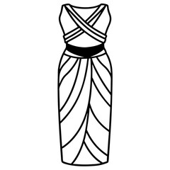 Sarong line art vector