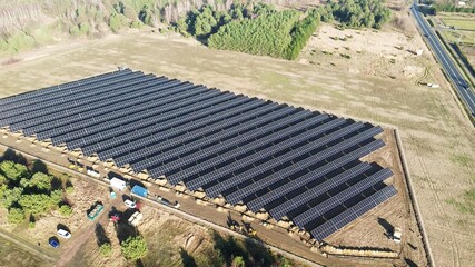 Top view photovoltaic plant sustainable development