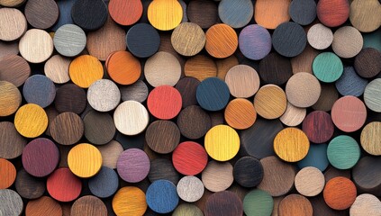 A multitude of circular, colored objects