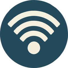 Wifi Logo - Wireless connectivity icon within blue circle