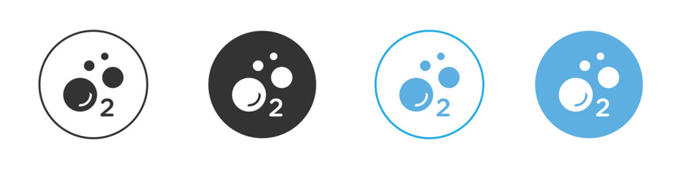 Oxygen O2 icon Logo Template Design set