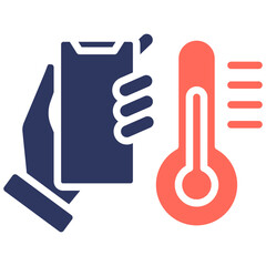 Smart Thermometer glyph color icon